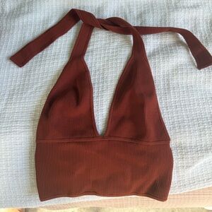 Monday Swimwear Rust Halter Neck Top